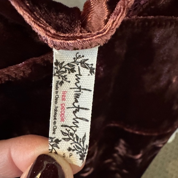 Elegant Sexy Velvet Lace Trim Slip Dress by Free People - Picture 3 of 3